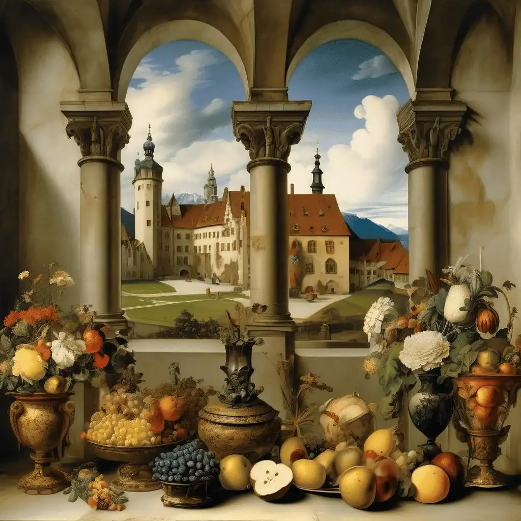 Courtyard of the Former Castle in Innsbruck with Clouds – Albrecht Durer